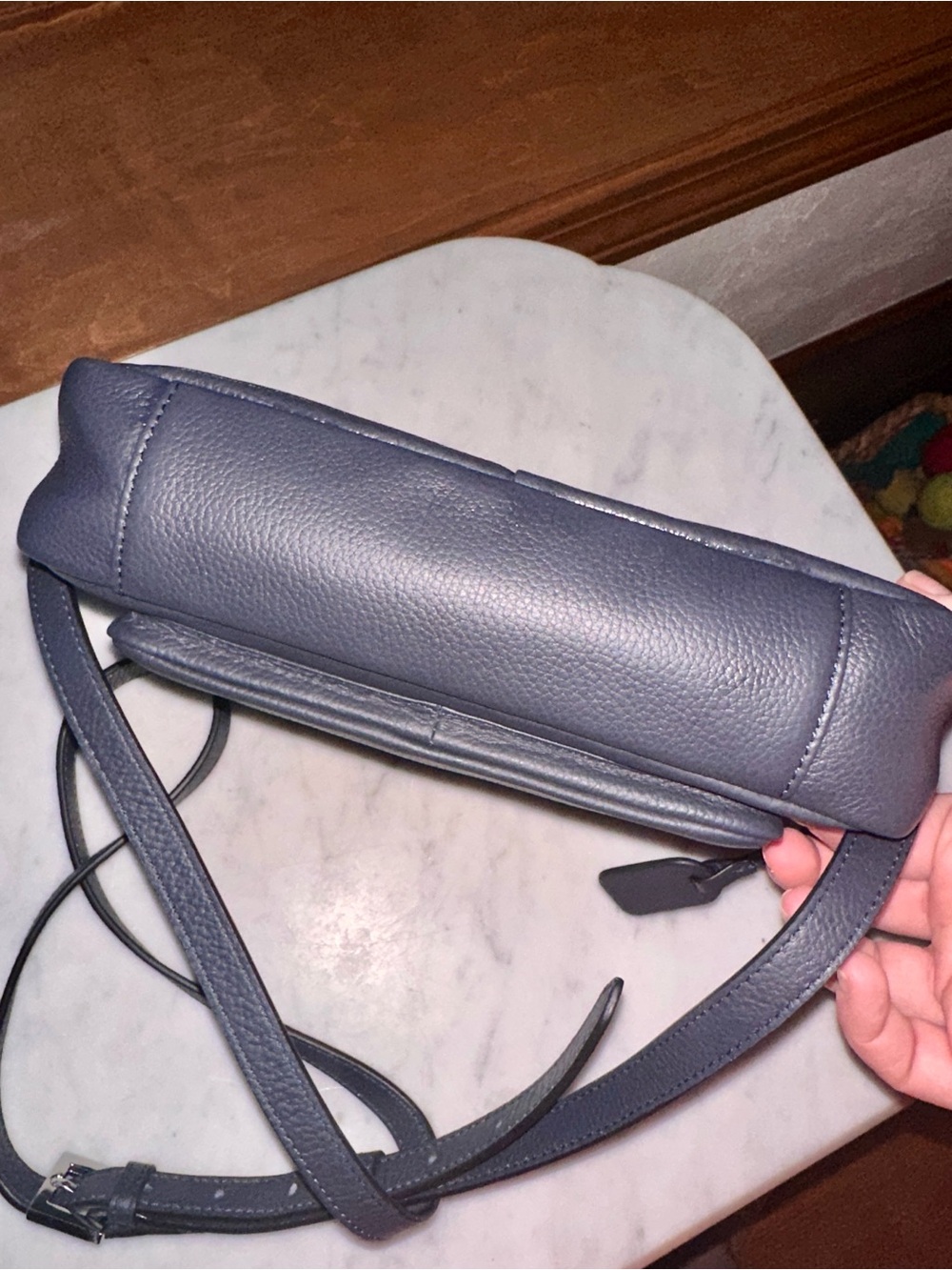 RADLEY LONDON Grained Leather Camera Crossbody in Navy - Picture 5 of 12